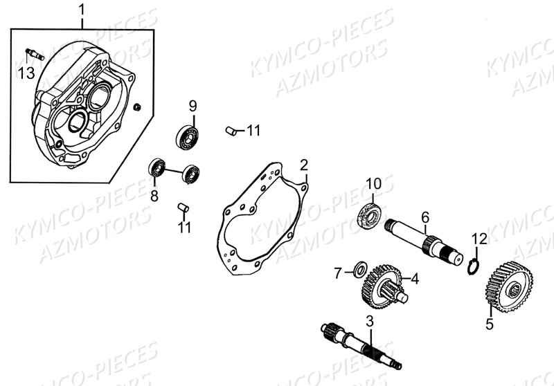 Transmission KYMCO Pieces AGILITY 50 - LA POSTE -