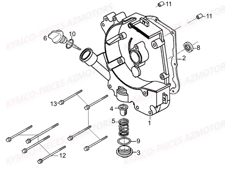 CARTER DROIT pour AGILITY 50 MMC 10P