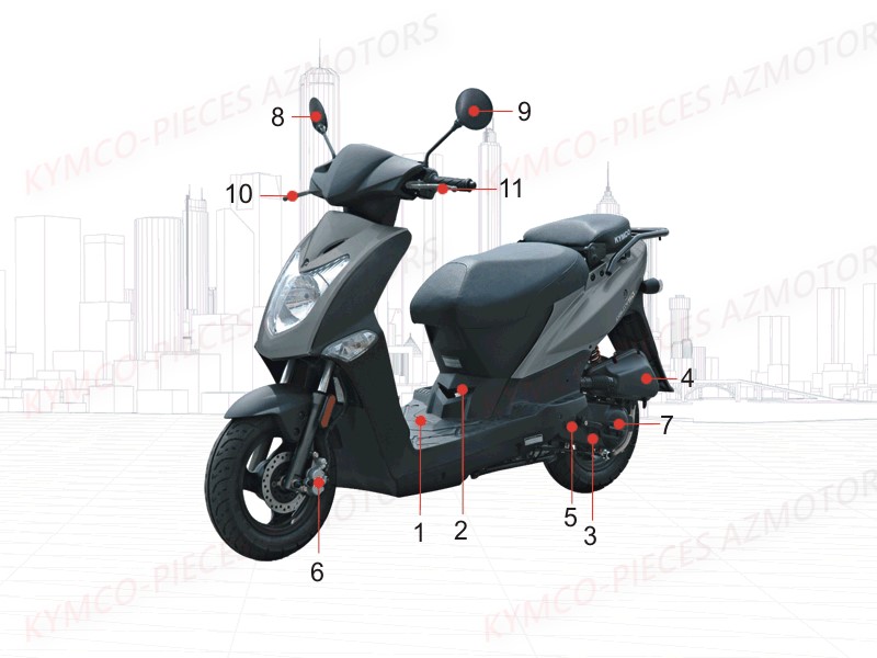 BATTERIE YTX5L-BS YUASA (ORIGINE) KYMCO pour 1 CONSOMMABLES REVISION de AGILITY 50 MMC 10P E2