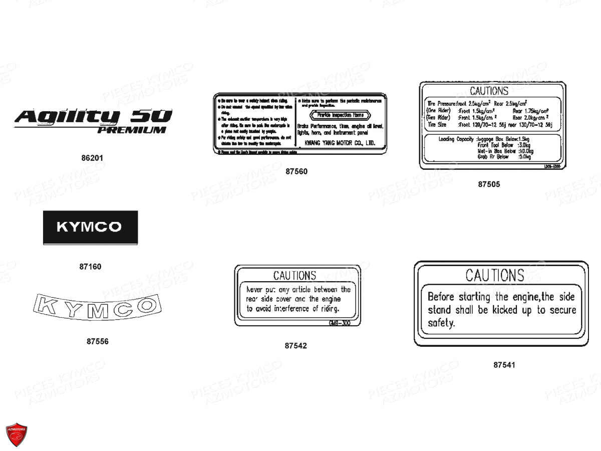 Decors KYMCO Pièces AGILITY 50 MMC 10 4T EURO 2 (KD10CK)