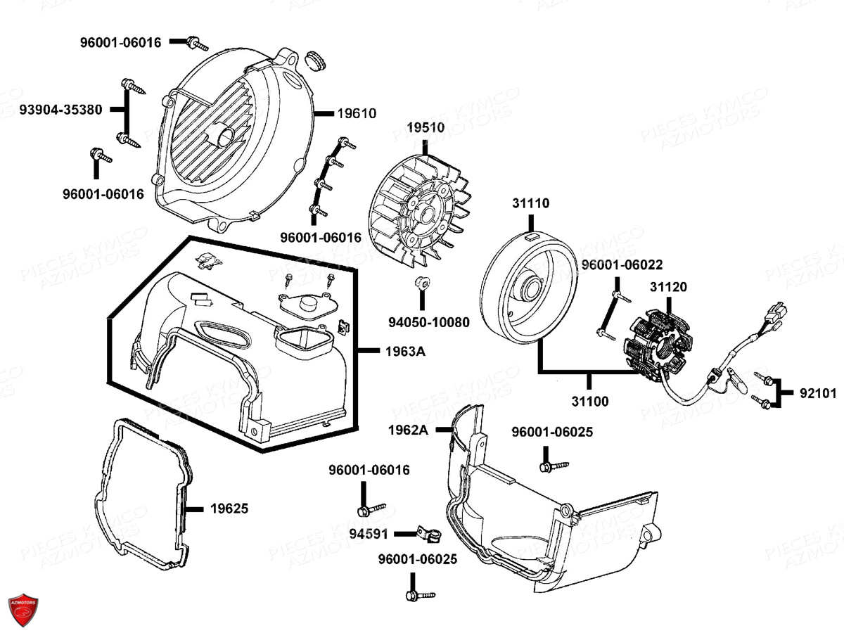 Allumage KYMCO Pieces AGILITY 50 MMC 12 4T EURO2 (KG10CU)