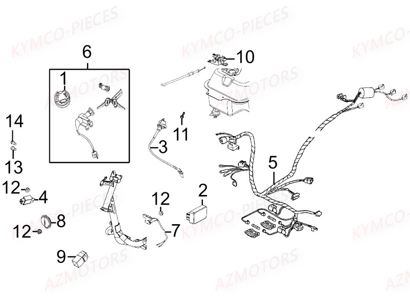 EQUIPEMENT ELECTRIQUE AZMOTORS AGILITY 50 MMC 12P