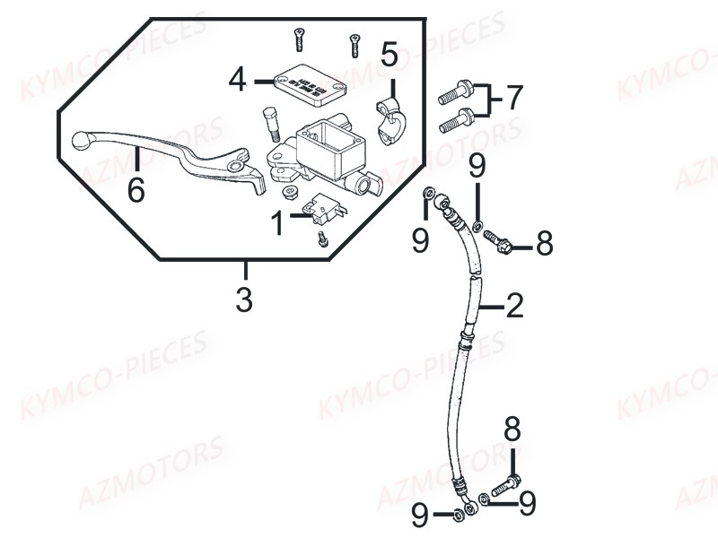 MAITRE CYLINDRE AVANT AZMOTORS AGILITY 50 MMC 12P