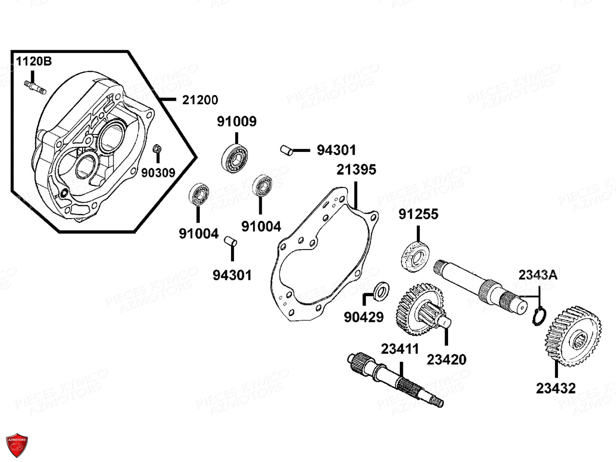 Transmission KYMCO Pieces AGILITY 50 MMC 12 4T EURO2 (KG10CU)