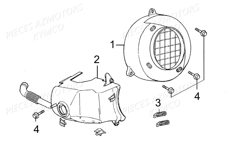 Carter De Refroidissement KYMCO Pièces AGILITY 50 RS NAKED 2T EURO2 (KE10BB)