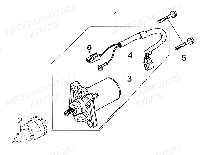 Demarreur KYMCO Pièces AGILITY 50 RS NAKED 2T EURO2 (KE10BB)