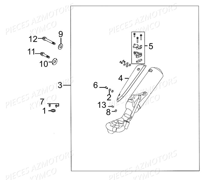 Echappement KYMCO Pièces AGILITY 50 RS NAKED 2T EURO2 (KE10BB)