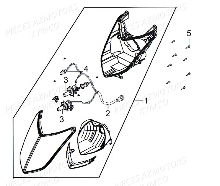 Phare KYMCO Pièces AGILITY 50 RS NAKED 2T EURO2 (KE10BB)