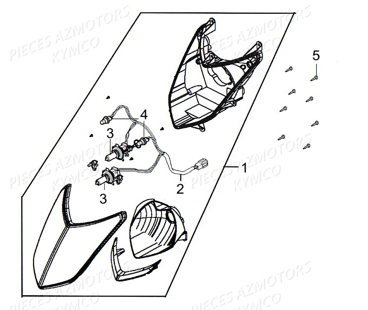 PHARE KYMCO Pièces AGILITY 50 RS NAKED 2T EURO2 (KE10BB)