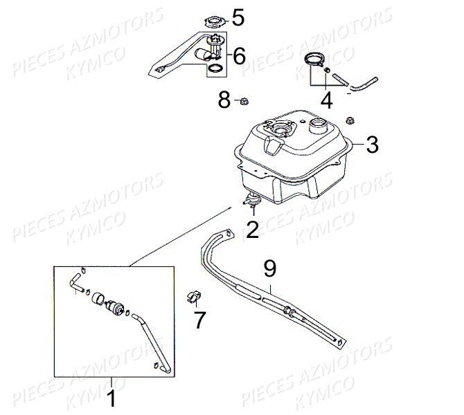 Reservoir A Carburant KYMCO Pièces AGILITY 50 RS NAKED 2T EURO2 (KE10BB)