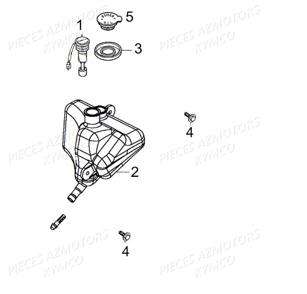Reservoir D Huile KYMCO Pièces AGILITY 50 RS NAKED 2T EURO2 (KE10BB)
