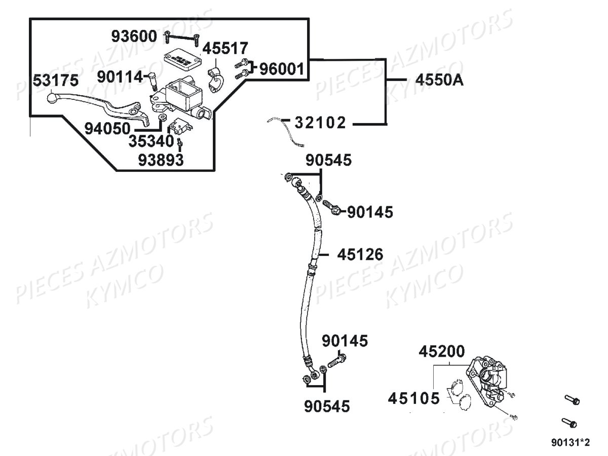 Freins Avant KYMCO Pièces AGILITY 50 NAKED RENOUVO 4T EURO4 (KN10CA/KN10CB)