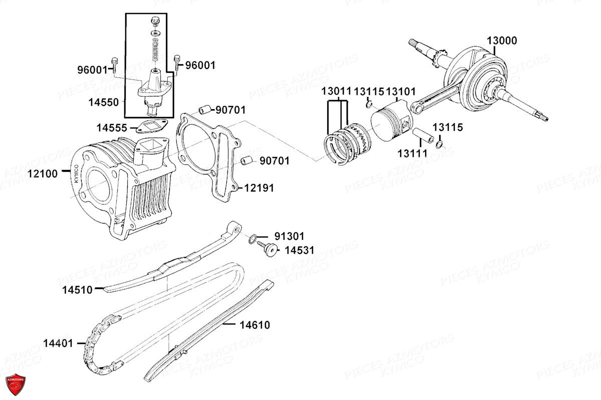 Cylindre Piston KYMCO 