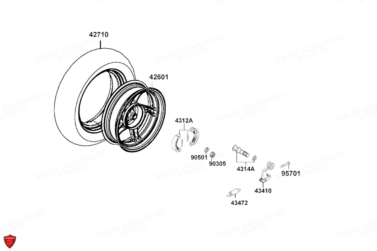 Roue Arriere KYMCO 