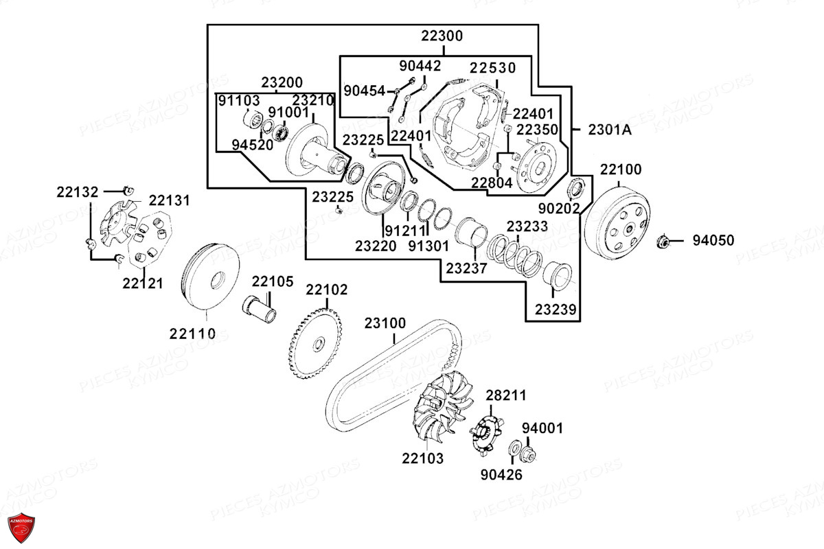 Variateur Embrayage KYMCO 