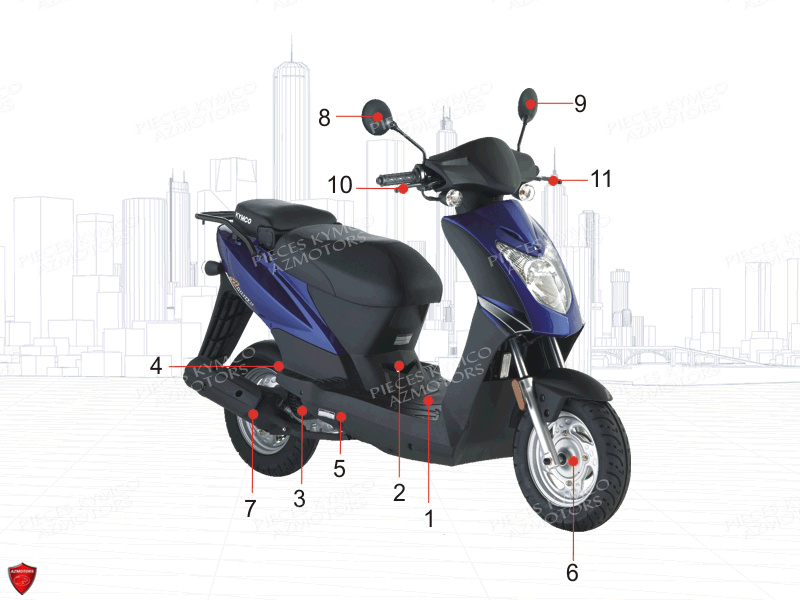 1 Consommables Revision KYMCO Pièces AGILITY 50 PREMIUM 10 4T EURO II (KD10SF)