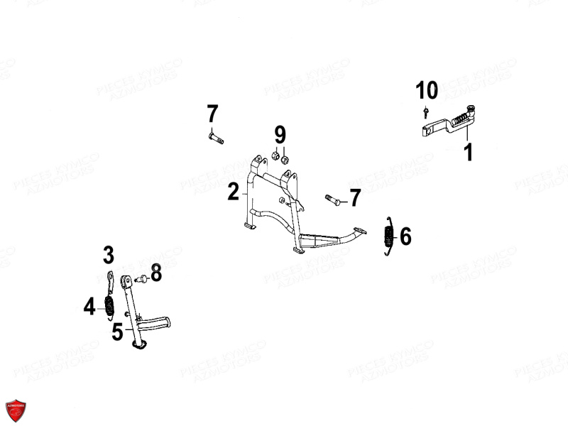 BEQUILLES KYMCO AGILITY 50 PREMIUM 10 POUCES 4T EURO II (KD10SF)