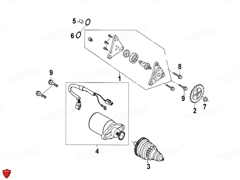 Demarreur Pompe A Huile KYMCO Pièces AGILITY 50 PREMIUM 10 4T EURO II (KD10SF)