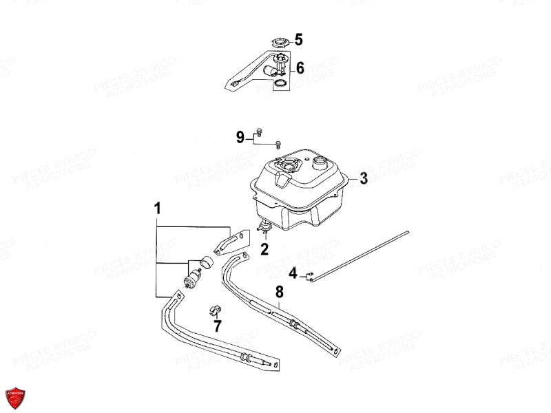 Reservoir KYMCO Pièces AGILITY 50 PREMIUM 10 4T EURO II (KD10SF)