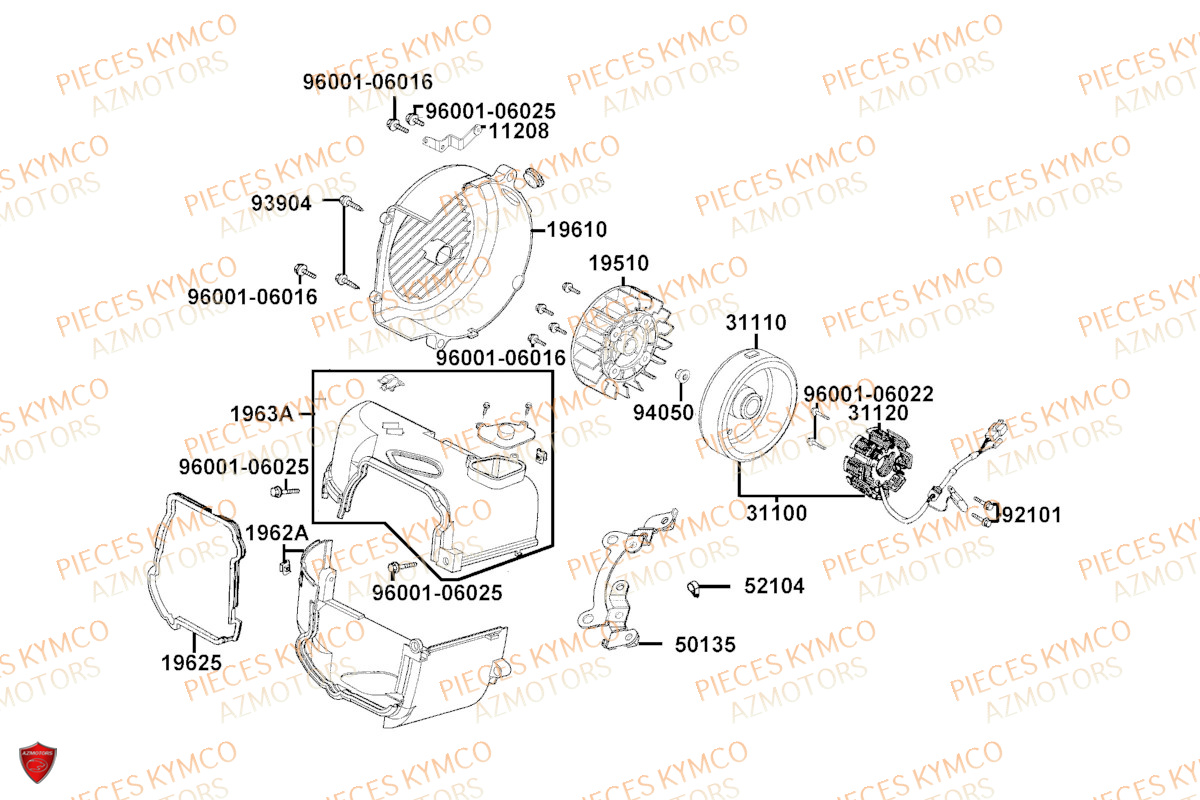 Allumage KYMCO Pieces AGILITY 50 NAKED RENOUVO 4T EURO5 (KN10FA/KN10FB/KN10FC)