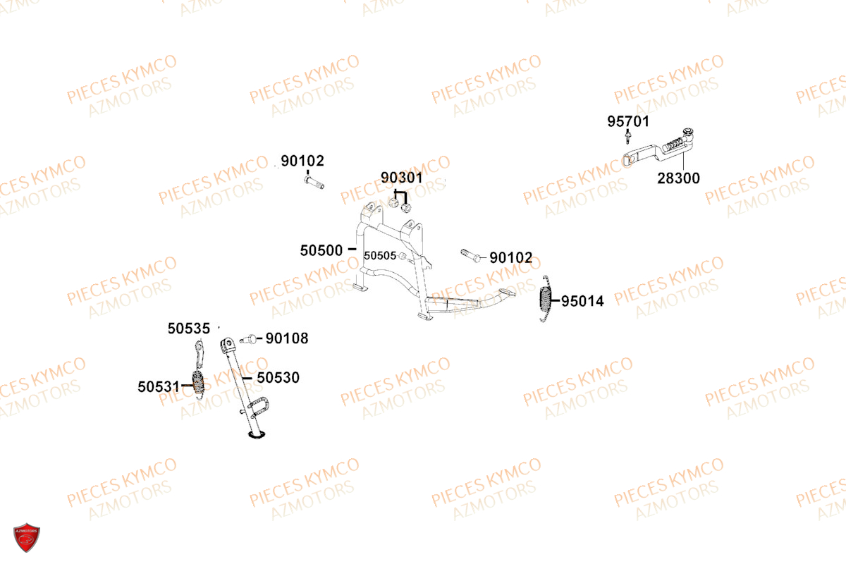 BEQUILLE KYMCO AGILITY 50 NAKED RENOUVO 4T EURO 5 (KN10FA)