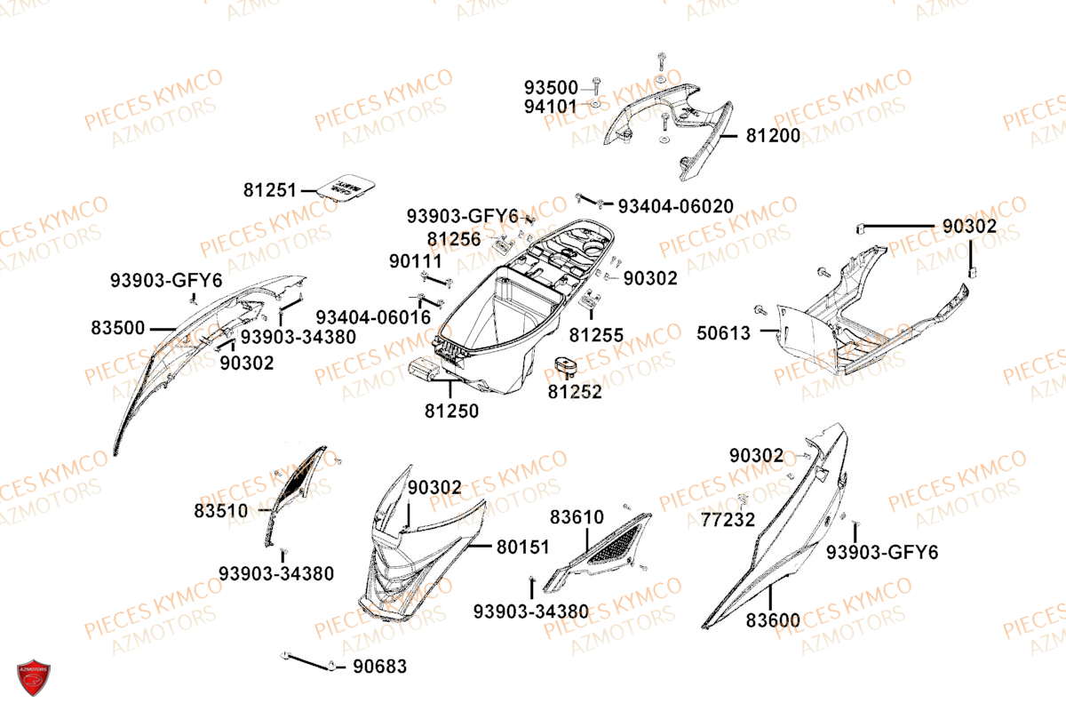 CARENAGE_ARRIERE KYMCO AGILITY 50 NAKED RENOUVO 4T EURO 5 (KN10FA)