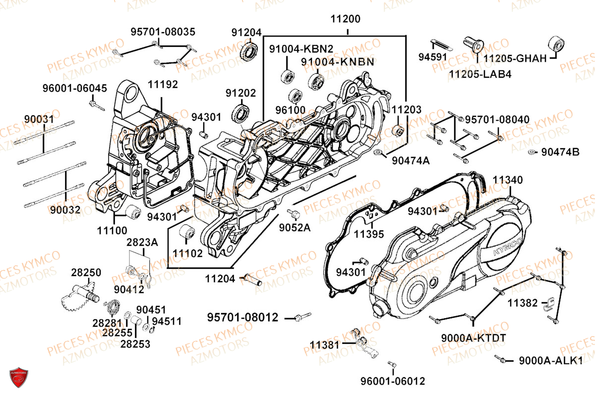 CARTERS MOTEUR pour AGILITY 50 RENOUVO E5