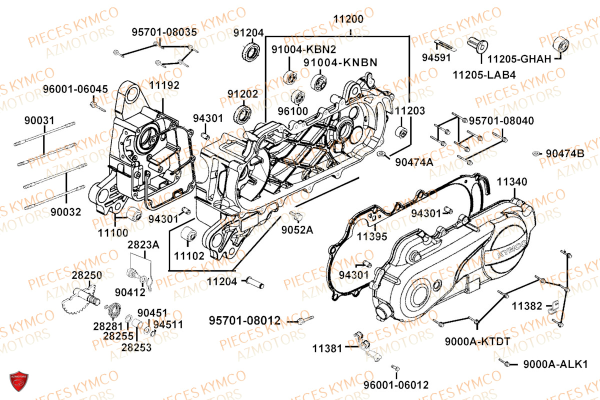 Carter Moteur KYMCO Pieces AGILITY 50 NAKED RENOUVO 4T EURO5 (KN10FA/KN10FB/KN10FC)