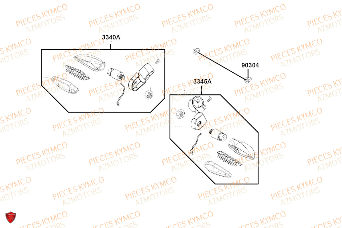 Clignotants KYMCO Pieces AGILITY 50 NAKED RENOUVO 4T EURO5 (KN10FA/KN10FB/KN10FC)