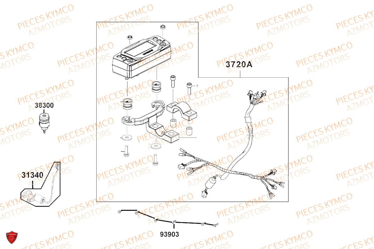 Compteur KYMCO Pieces AGILITY 50 NAKED RENOUVO 4T EURO5 (KN10FA/KN10FB/KN10FC)