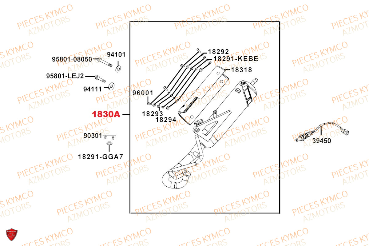 ECHAPPEMENT KYMCO AGILITY 50 NAKED RENOUVO 4T EURO 5 (KN10FA)