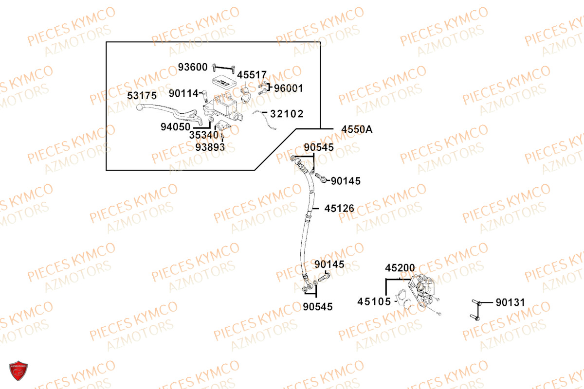 Frein Avant KYMCO Pieces AGILITY 50 NAKED RENOUVO 4T EURO5 (KN10FA/KN10FB/KN10FC)