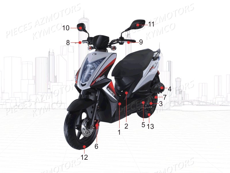 1_CONSOMMABLES_REVISION KYMCO AGILITY 50 RS 4T EURO II (KG10SR)