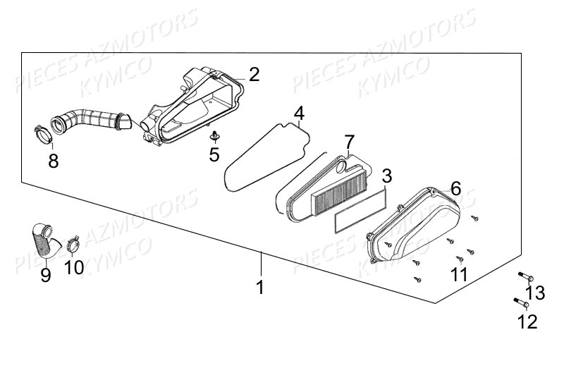 Boite A Air KYMCO Pièces AGILITY 50 RS 4T EURO II (KG10SR)