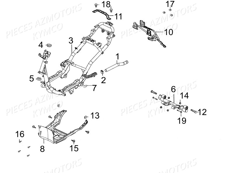 CHASSIS pour AGILITY 50 RS 4T