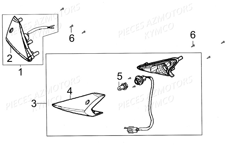 Clignotants KYMCO Pièces AGILITY 50 RS 4T EURO II (KG10SR)