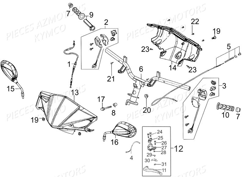 GUIDON pour AGILITY 50 RS 4T