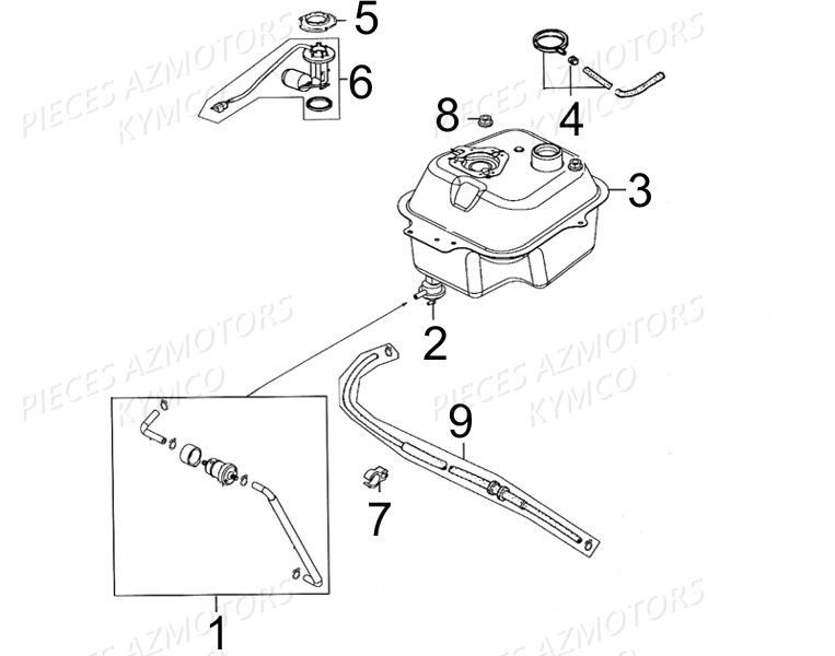 Reservoir A Carburant KYMCO Pièces AGILITY 50 RS 4T EURO II (KG10SR)