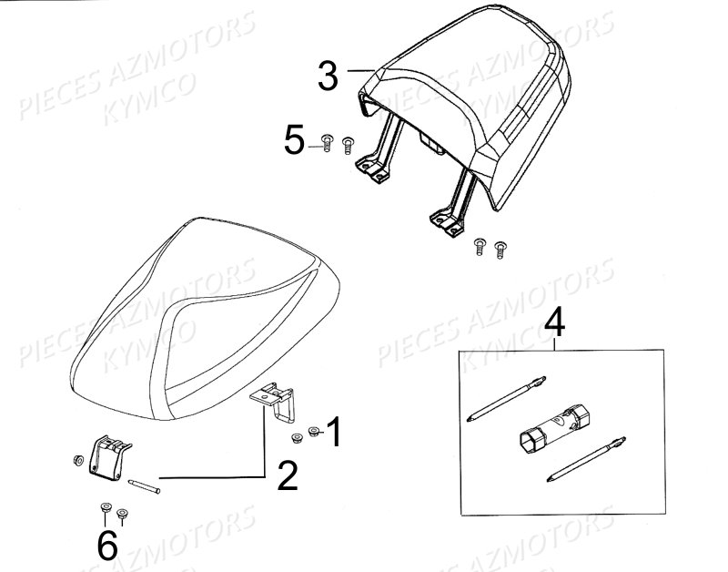 Selle Double KYMCO Pièces AGILITY 50 RS 4T EURO II (KG10SR)