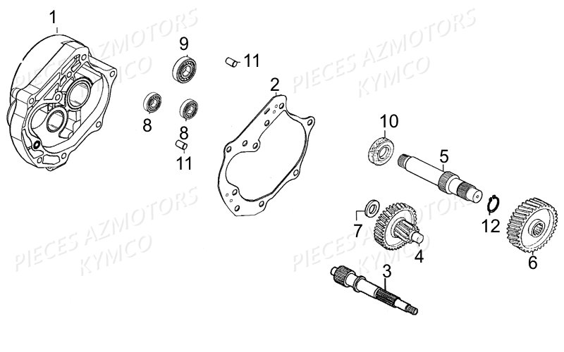 Transmission KYMCO Pièces AGILITY 50 RS 4T EURO II (KG10SR)