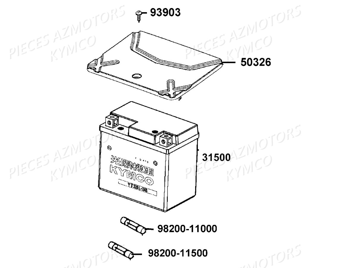Batterie KYMCO Pièces AGILITY 50 ST 4T EURO4 (KN10AL/KN10AK)