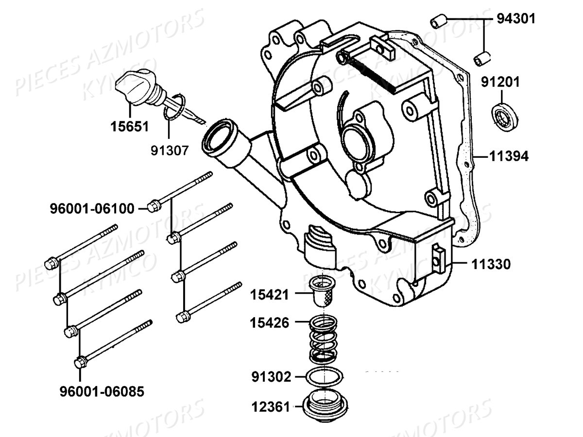 CARTER_DROIT KYMCO AGILITY 50 ST 4T EURO 4 (KN10AL/KN10AK)