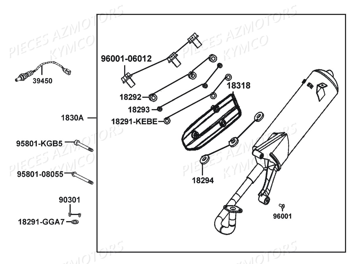 ECHAPPEMENT KYMCO AGILITY 50 ST 4T EURO 4 (KN10AL/KN10AK)