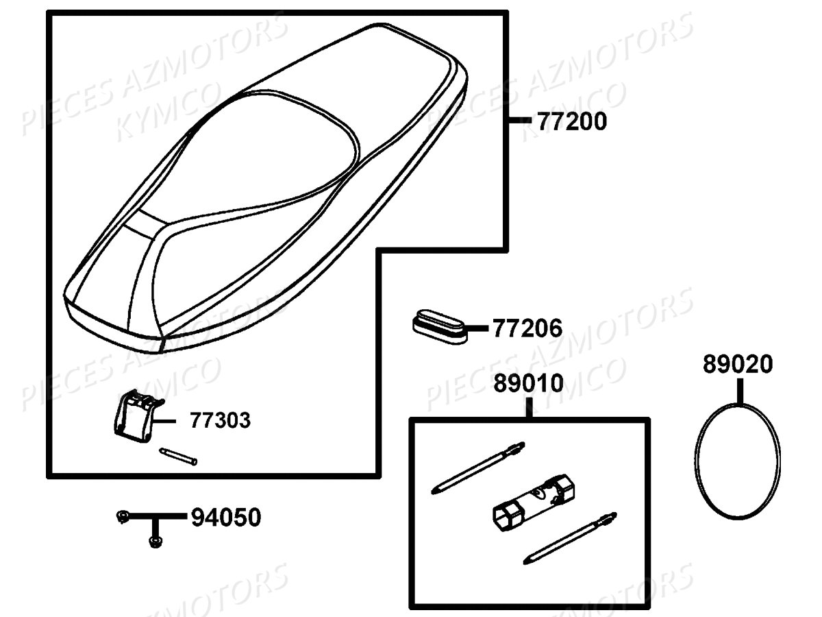 Selle KYMCO Pièces AGILITY 50 ST 4T EURO4 (KN10AL/KN10AK)