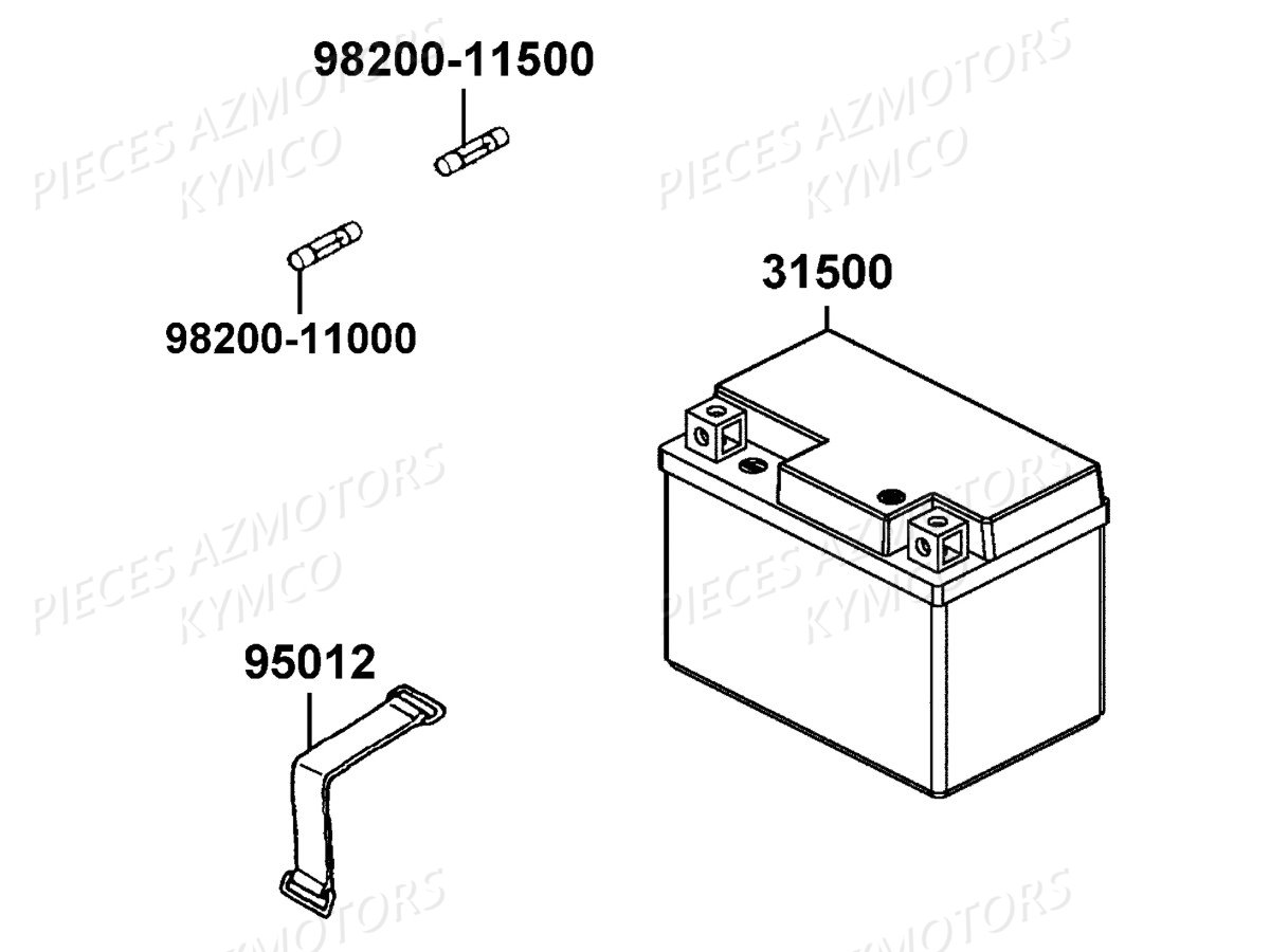 Batterie KYMCO Pieces AGILITY 50I 16+ 4T EURO4 (KP10AE/KP10AF)