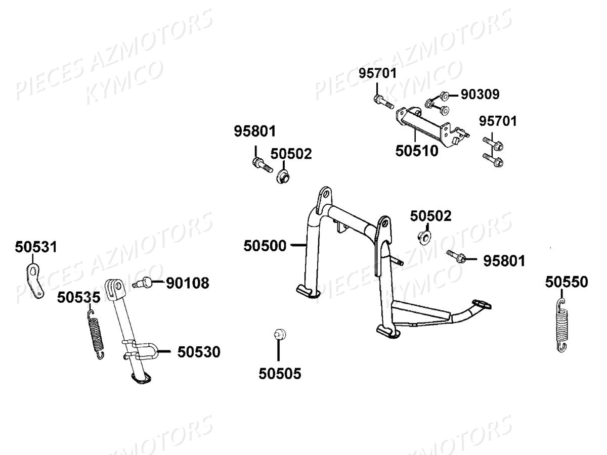 Bequilles KYMCO Pieces AGILITY 50I 16+ 4T EURO4 (KP10AE/KP10AF)