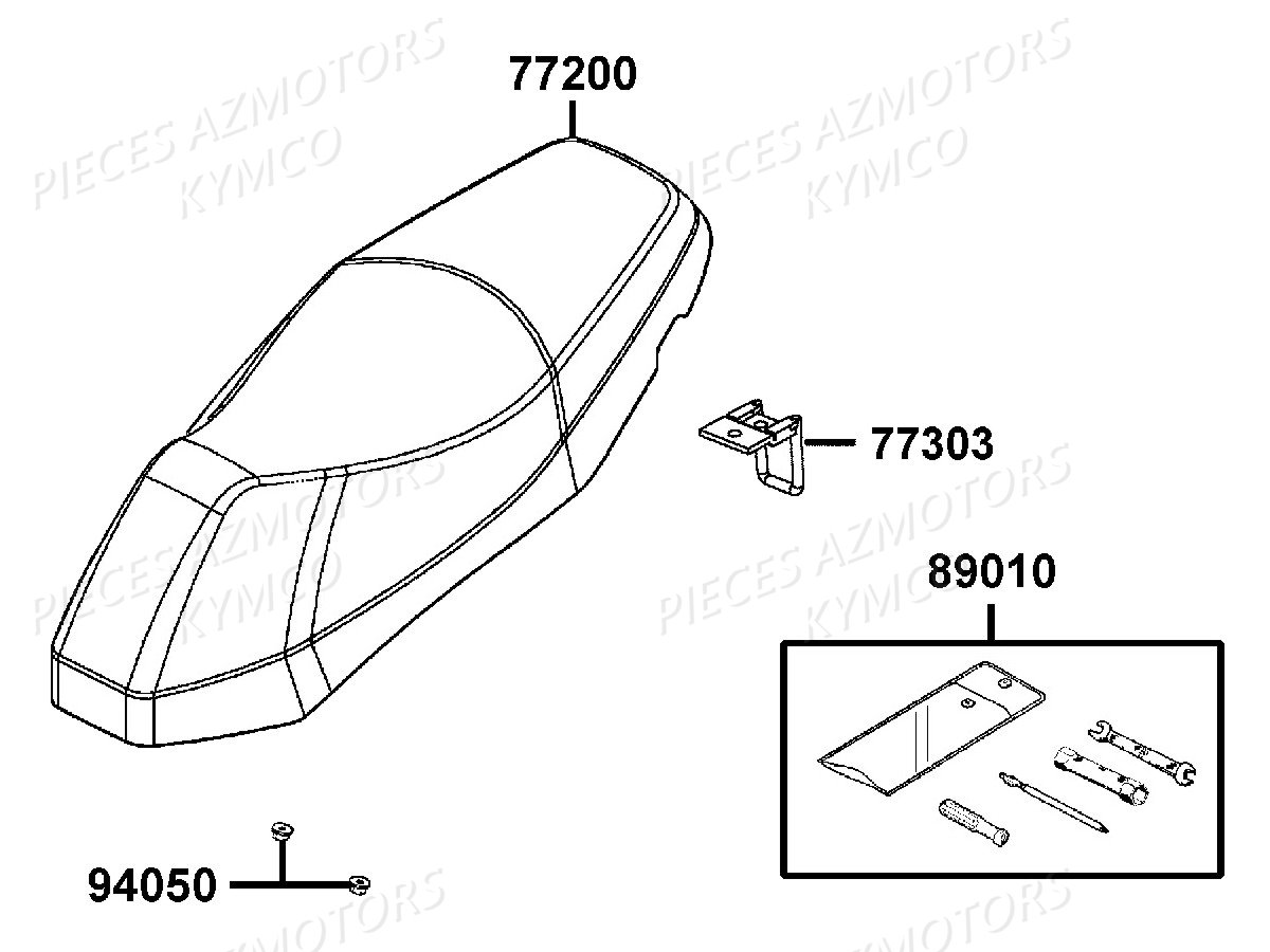 Selle KYMCO Pieces AGILITY 50I 16+ 4T EURO4 (KP10AE/KP10AF)