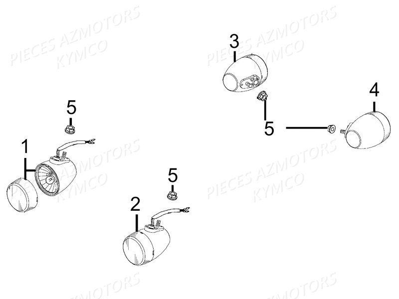 Clignotants KYMCO Pièces AGILITY CARRY 125 4T EURO III (KN25BE)