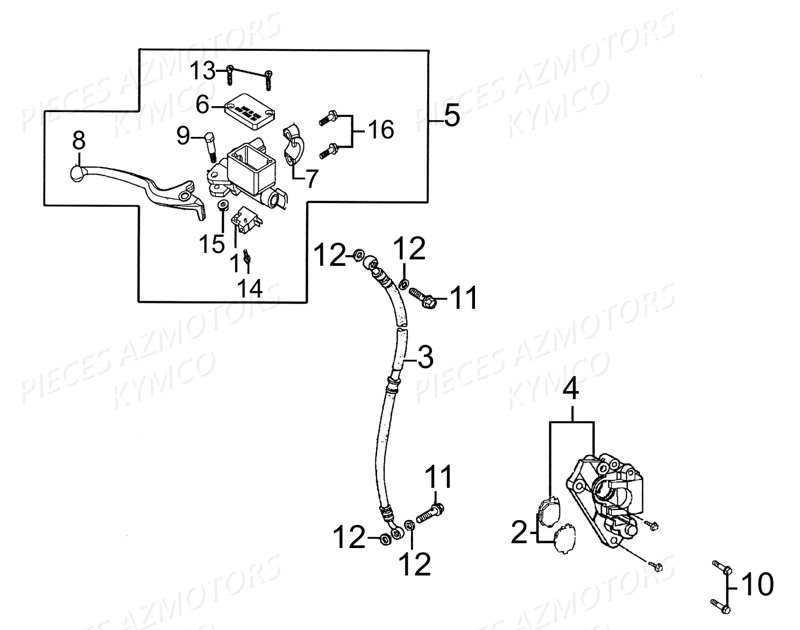 JEU DE PLAQUETTES DE FREIN KYMCO pour FREIN AVANT de AGILITY CARRY 125 E3