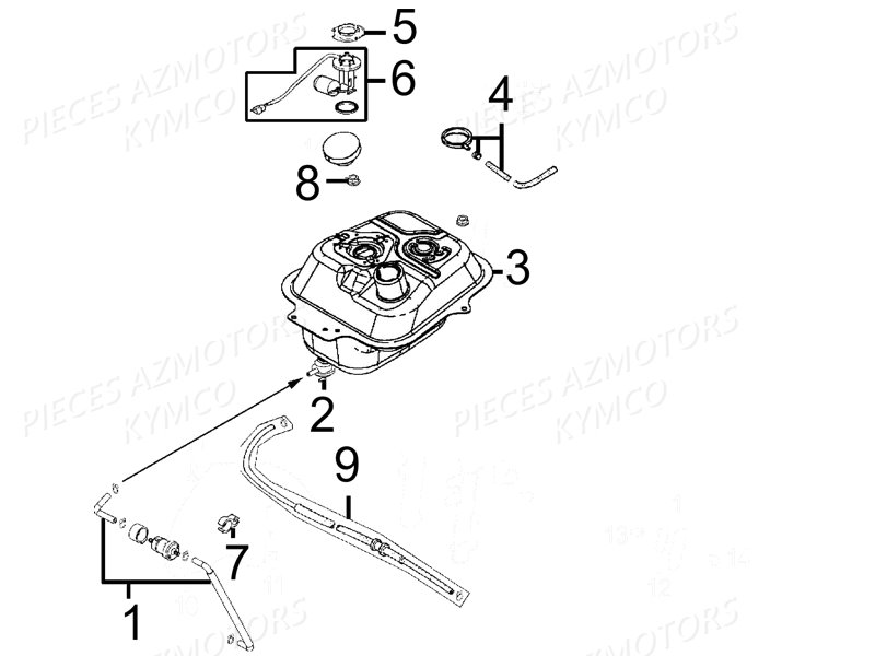 RESERVOIR A CARBURANT pour AGILITY CARRY 125 E3